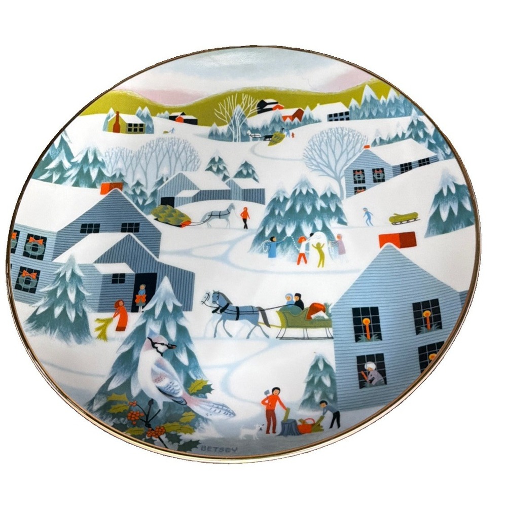 Betsey Bates Collector Plate Ceramic Home for Christmas 9.25" 1982 Vintage